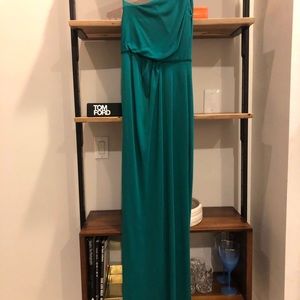One shoulder emerald Grecian gown